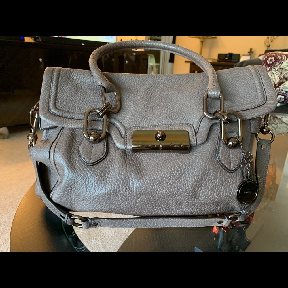 Gorgeous and unique Coach pebble leather satchel